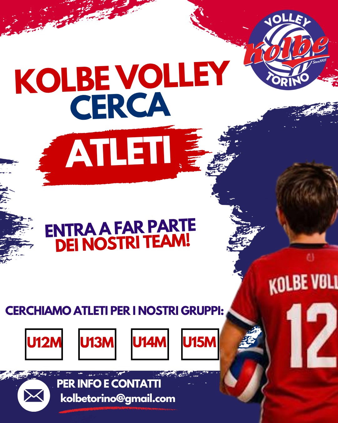 Kolbe Volley cerca atleti U12M U13M U14M U15M